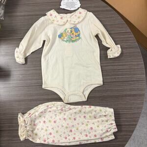 Y2K Precious Moments Baby Girl Outfit 3/6M – Long Sleeve Bodysuit & Pants Set